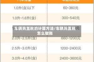 车辆购置税的计算方法/车辆购置税怎么做账