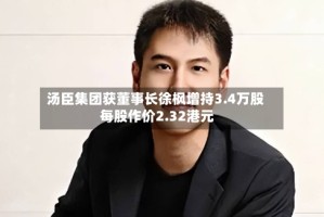 汤臣集团获董事长徐枫增持3.4万股 每股作价2.32港元