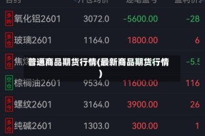 普通商品期货行情(最新商品期货行情)