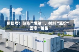 新信号！储能“爆单”、材料“涨价”、固态“抢跑”