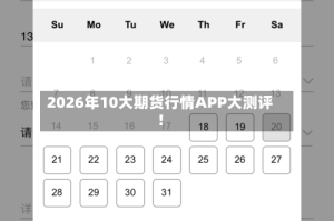 2026年10大期货行情APP大测评！