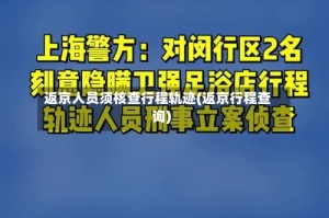返京人员须核查行程轨迹(返京行程查询)