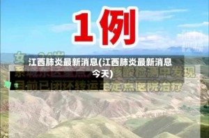 江西肺炎最新消息(江西肺炎最新消息今天)