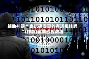 辅助神器“ 来玩确实真的有透视挂吗”(作弊)辅助透视教程