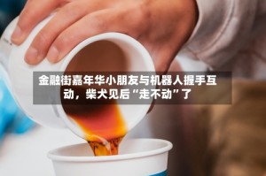 金融街嘉年华小朋友与机器人握手互动，柴犬见后“走不动”了