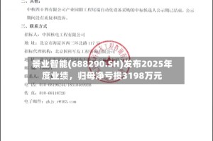 景业智能(688290.SH)发布2025年度业绩，归母净亏损3198万元