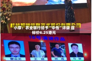 小摩：农业银行给予“中性”评级 目标价6.25港元