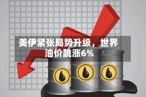 美伊紧张局势升级，世界油价跳涨6%