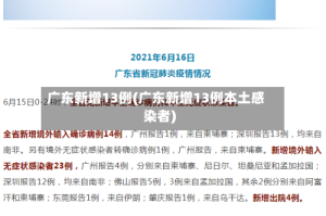 广东新增13例(广东新增13例本土感染者)