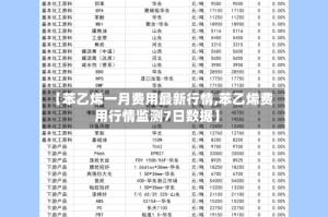 【苯乙烯一月费用最新行情,苯乙烯费用行情监测7日数据】