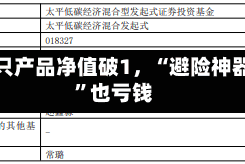 多只产品净值破1，“避险神器”也亏钱