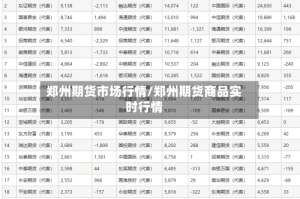 郑州期货市场行情/郑州期货商品实时行情