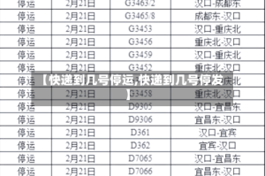 【快递到几号停运,快递到几号停发】
