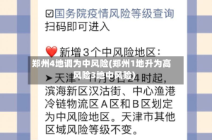 郑州4地调为中风险(郑州1地升为高风险3地中风险)