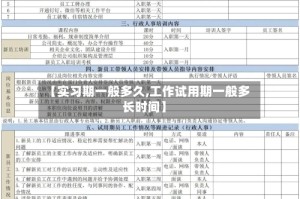 【实习期一般多久,工作试用期一般多长时间】
