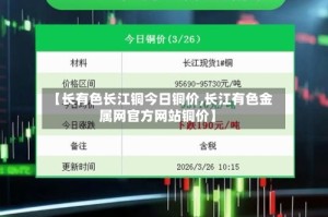 【长有色长江铜今日铜价,长江有色金属网官方网站铜价】