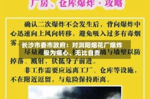 长沙市委市政府：对浏阳烟花厂爆炸极为痛心、无比自责
