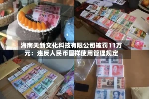 海南天新文化科技有限公司被罚11万元：违反人民币图样使用管理规定