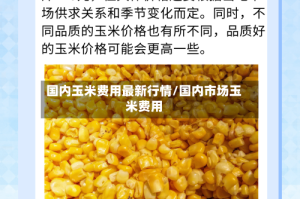 国内玉米费用最新行情/国内市场玉米费用