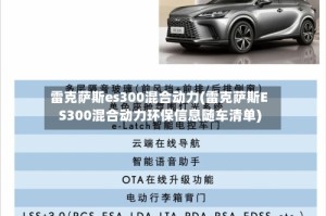 雷克萨斯es300混合动力(雷克萨斯ES300混合动力环保信息随车清单)