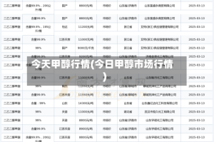 今天甲醇行情(今日甲醇市场行情)