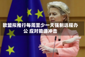 欧盟拟推行每周至少一天强制远程办公 应对能源冲击