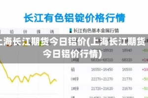 上海长江期货今日铝价(上海长江期货今日铝价行情)