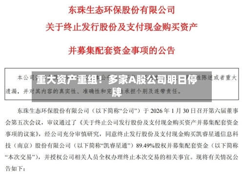重大资产重组！多家A股公司明日停牌-第1张图片