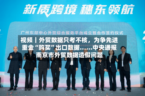 视频｜外贸数据只考不核，为争先进重金“购买”出口数据……中央通报南京市外贸数据造假问题-第2张图片
