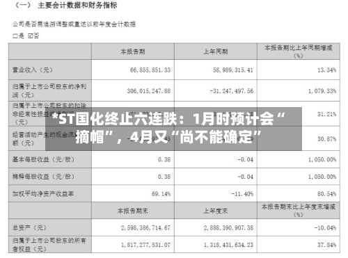 *ST国化终止六连跌：1月时预计会“摘帽”，4月又“尚不能确定	”-第1张图片