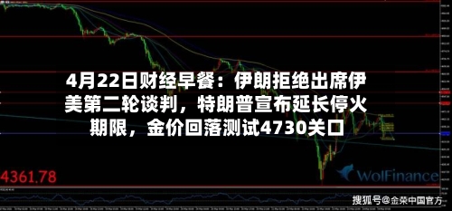 4月22日财经早餐：伊朗拒绝出席伊美第二轮谈判	，特朗普宣布延长停火期限，金价回落测试4730关口-第1张图片