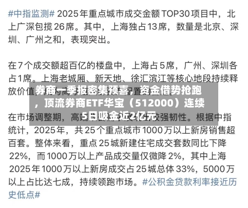 券商一季报密集预喜	，资金借势抢跑，顶流券商ETF华宝（512000）连续5日吸金近2亿元-第1张图片