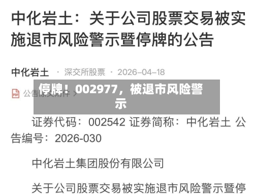 停牌！002977	，被退市风险警示-第3张图片