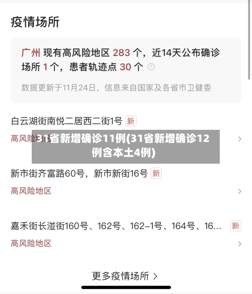 31省新增确诊11例(31省新增确诊12例含本土4例)-第2张图片
