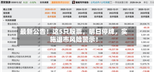 最新公告！这5只股票，明日停牌，实施退市风险警示！-第1张图片