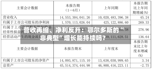 营收再缩	、净利反升：鄂尔多斯的“非典型”增长能持续吗？-第1张图片
