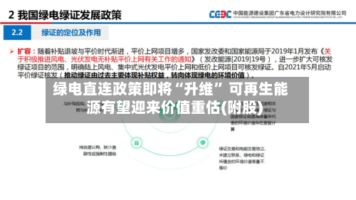 绿电直连政策即将“升维” 可再生能源有望迎来价值重估(附股)-第1张图片