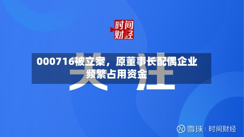 000716被立案，原董事长配偶企业频繁占用资金-第2张图片