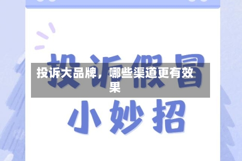 投诉大品牌，哪些渠道更有效果-第1张图片