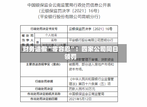 财务造假“零容忍	”！四家公司同日领罚-第1张图片