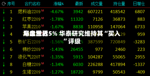 海丰世界早盘涨近5% 华泰研究维持其“买入”评级-第1张图片
