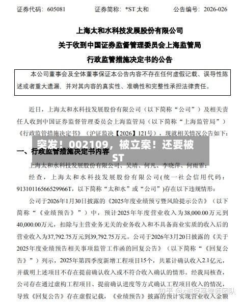 突发！002109，被立案！还要被ST-第1张图片