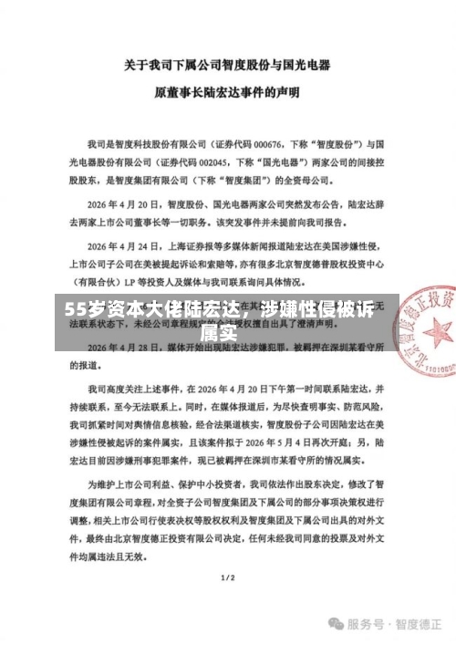 55岁资本大佬陆宏达	，涉嫌性侵被诉属实-第2张图片