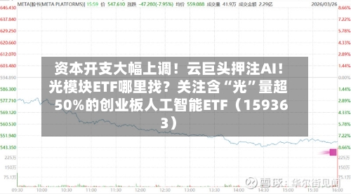 资本开支大幅上调！云巨头押注AI！光模块ETF哪里找？关注含“光”量超50%的创业板人工智能ETF（159363）-第2张图片
