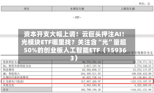 资本开支大幅上调！云巨头押注AI！光模块ETF哪里找？关注含“光”量超50%的创业板人工智能ETF（159363）-第3张图片