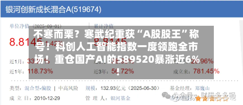 不寒而栗？寒武纪重获“A股股王”称号！科创人工智能指数一度领跑全市场！重仓国产AI的589520暴涨近6%！-第2张图片