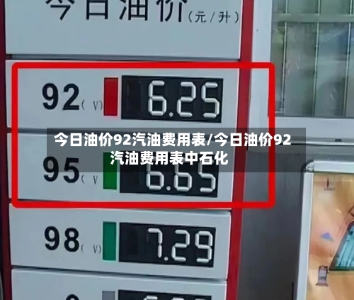 今日油价92汽油费用表/今日油价92汽油费用表中石化-第1张图片