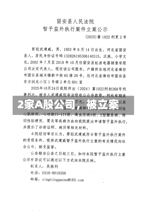2家A股公司	，被立案-第2张图片