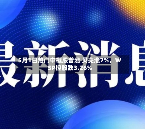5月1日热门中概股普涨 贝壳涨7%，WSP控股跌3.26%-第1张图片