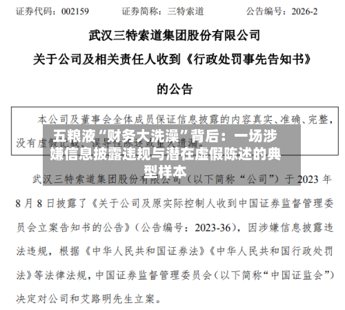 五粮液“财务大洗澡”背后：一场涉嫌信息披露违规与潜在虚假陈述的典型样本-第2张图片